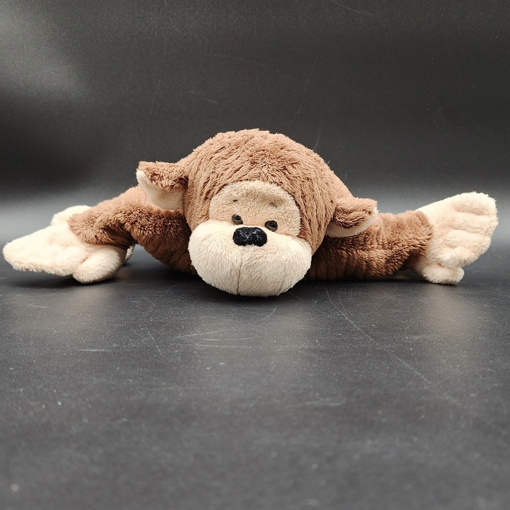 Ganz 10" Brown Cuddly Cordie Monkey Plush H11858 Flat Lay Stuffed Animal Toy